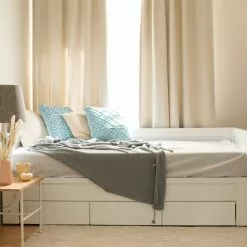 Beliani Bedbank Wit Hout 90 X 200 Cm CAHORS -Exporteren Stoelen Winkel undef src sa picid 831888 type whitesh image scaled