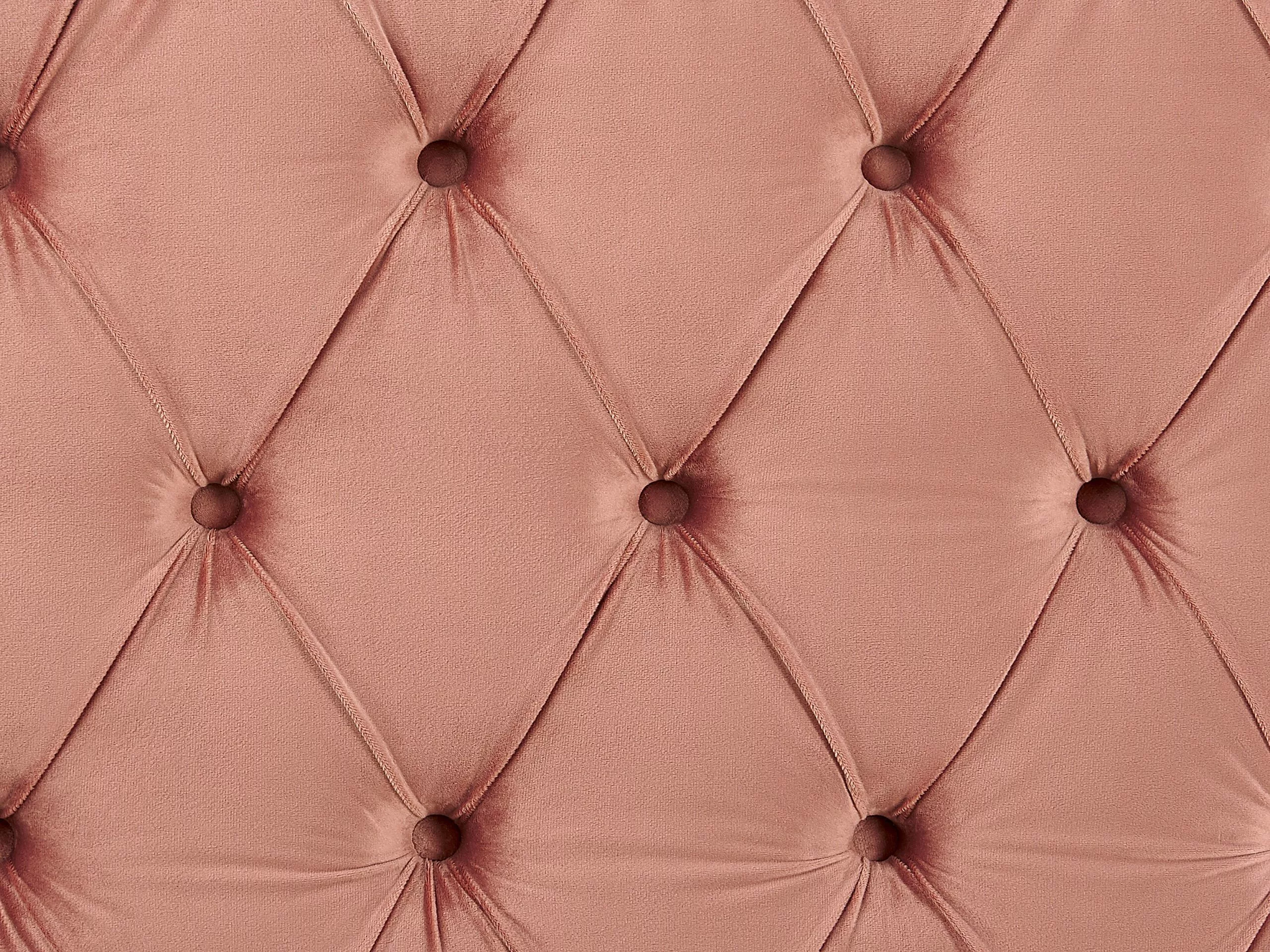 Beliani Bed Fluweel Roze In Diverse Formaten AYETTE - Afbeelding 9