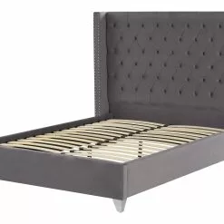 Beliani Bed Fluweel Grijs In Diverse Formaten LUBBON -Exporteren Stoelen Winkel undef src sa picid 832332 type whitesh image scaled