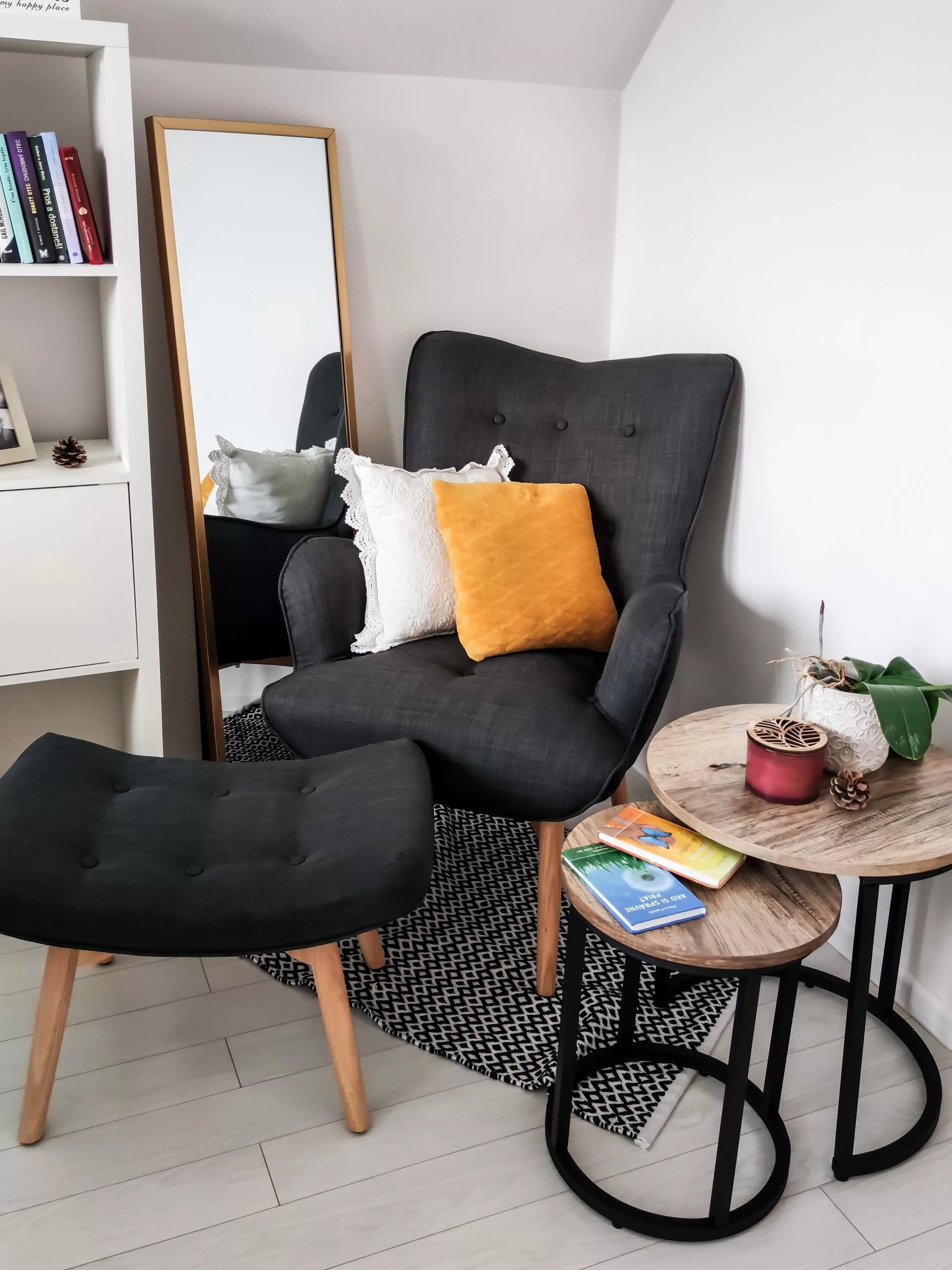 Beliani Bijzettafel Set Van 2 Donker Hout/zwart DIXIE - Afbeelding 3