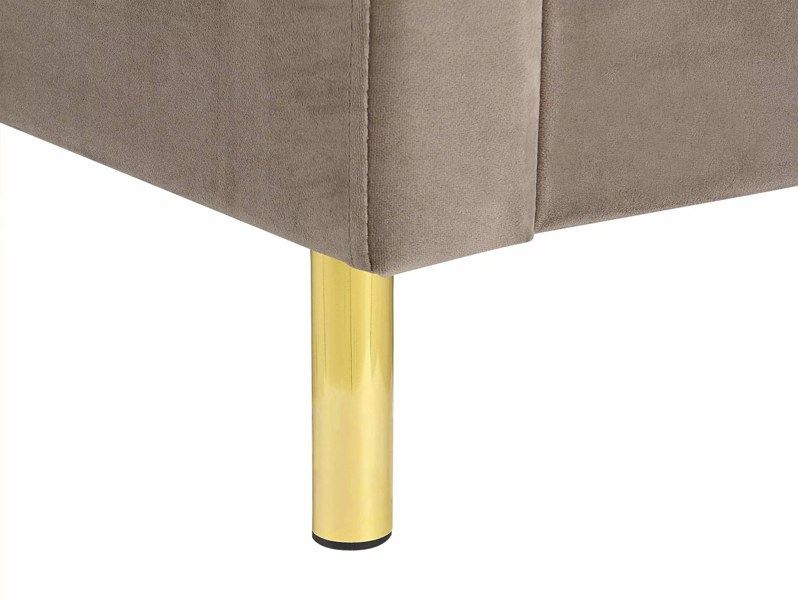 Beliani Bed Fluweel Taupe In Diverse Formaten VILLETTE - Afbeelding 8