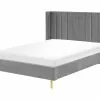 Beliani Bed Fluweel Grijs In Diverse Formaten VILLETTE -Exporteren Stoelen Winkel undef src sa picid 832672 type whitesh image