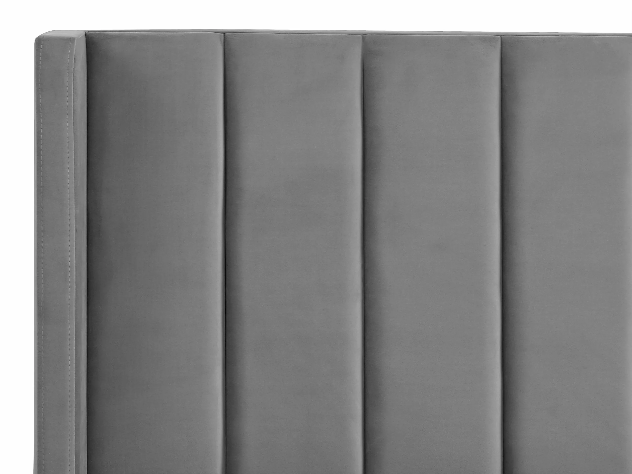 Beliani Bed Fluweel Grijs In Diverse Formaten VILLETTE - Afbeelding 6