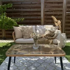 Beliani Loungeset 4-zits Rotan Lichtbruin/lichtgrijs CORINTH II -Exporteren Stoelen Winkel undef src sa picid 832753 type whitesh image scaled