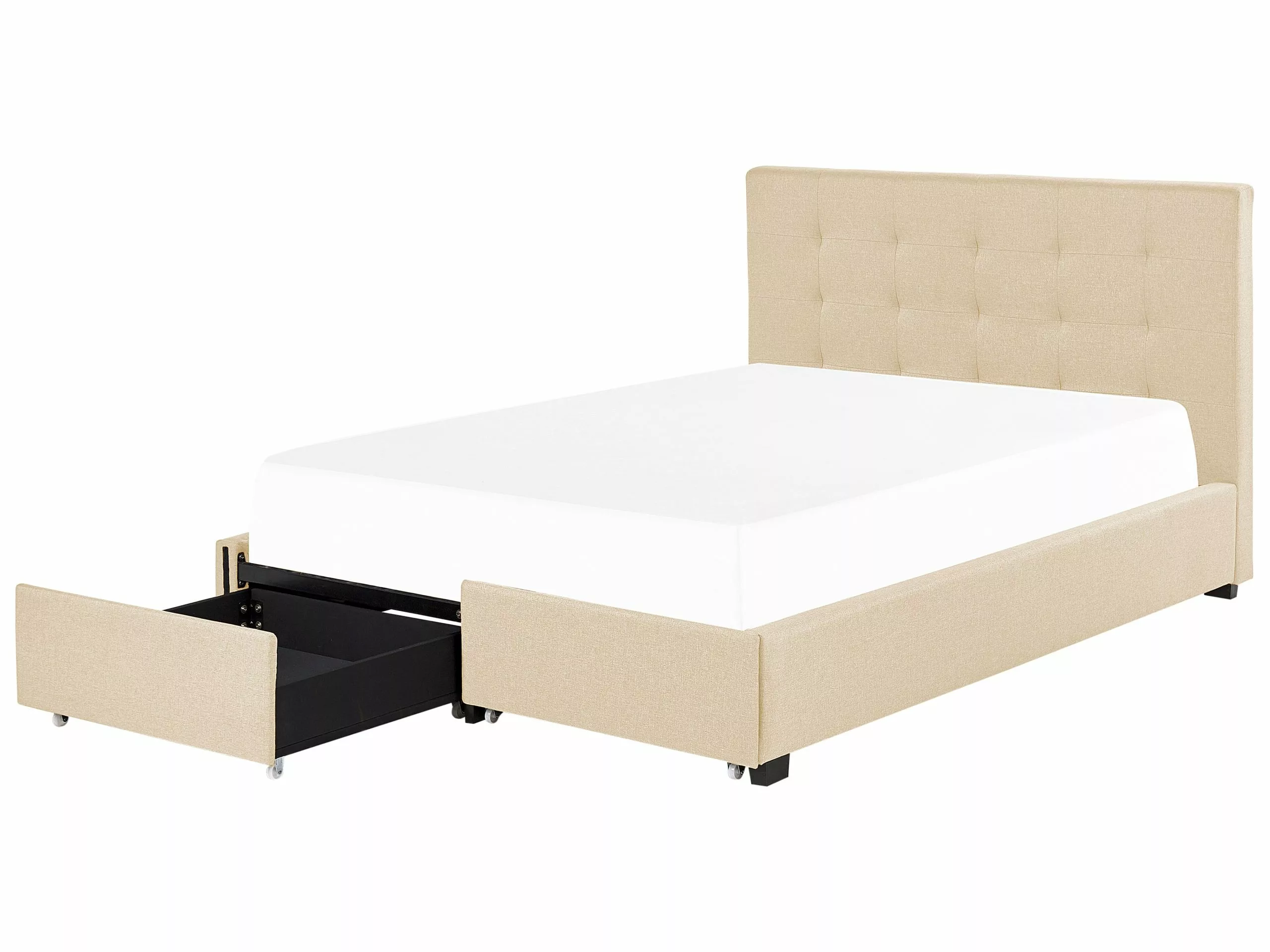 Beliani Bed Stof Beige Met Opbergruimte In Diverse Formaten LA ROCHELLE