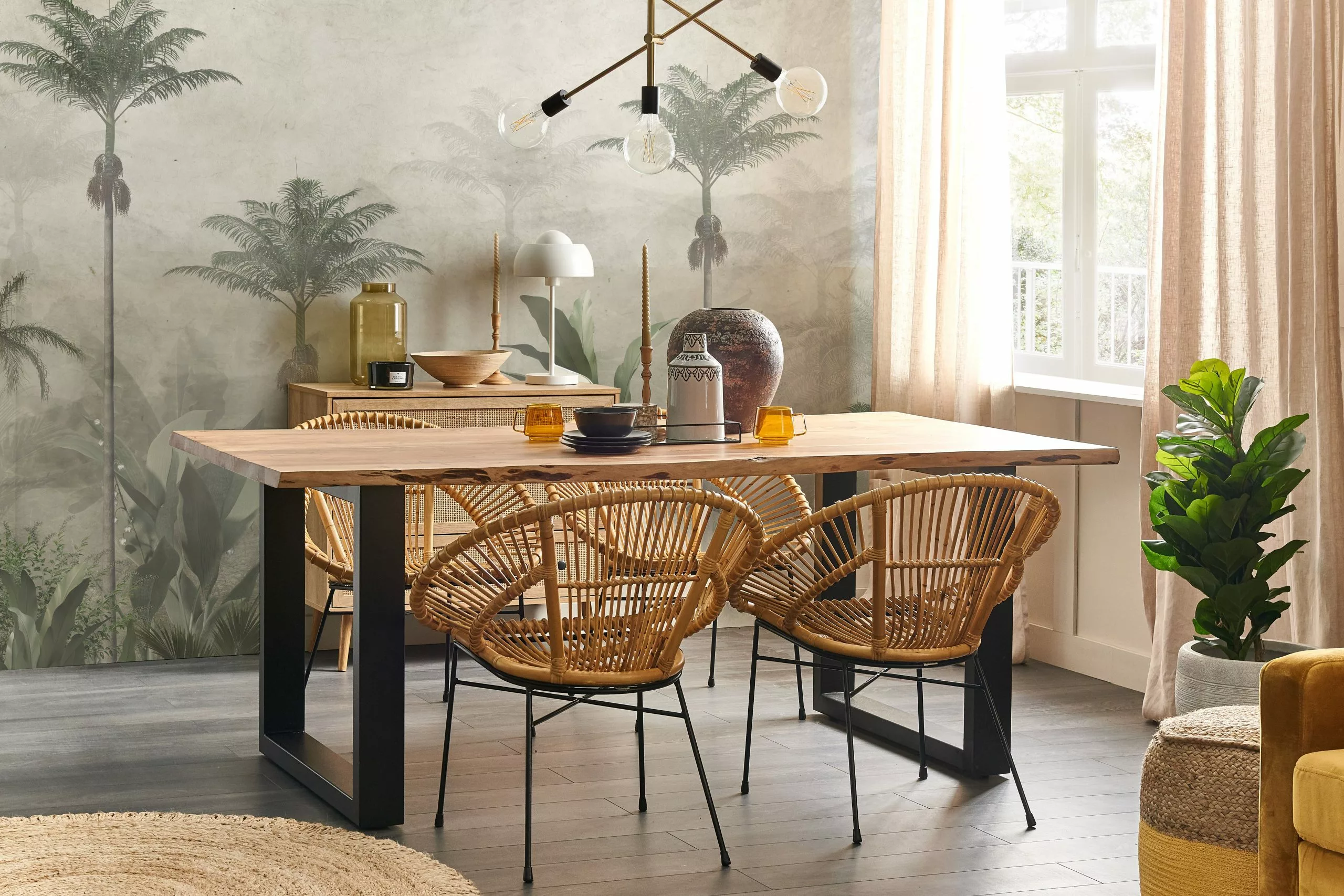 Beliani Stoel Rotan Natuurlijk SARITA - Afbeelding 5