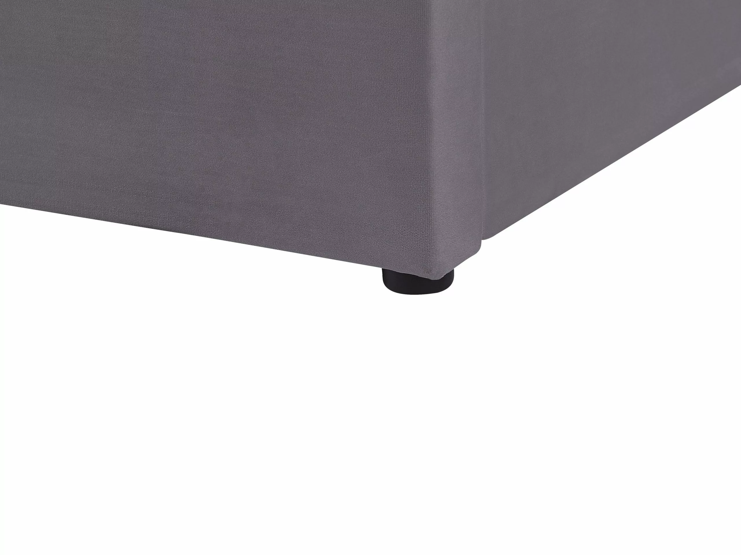 Beliani Bed Met Opbergruimte Fluweel Grijs In Diverse Formaten LUBBON - Afbeelding 10