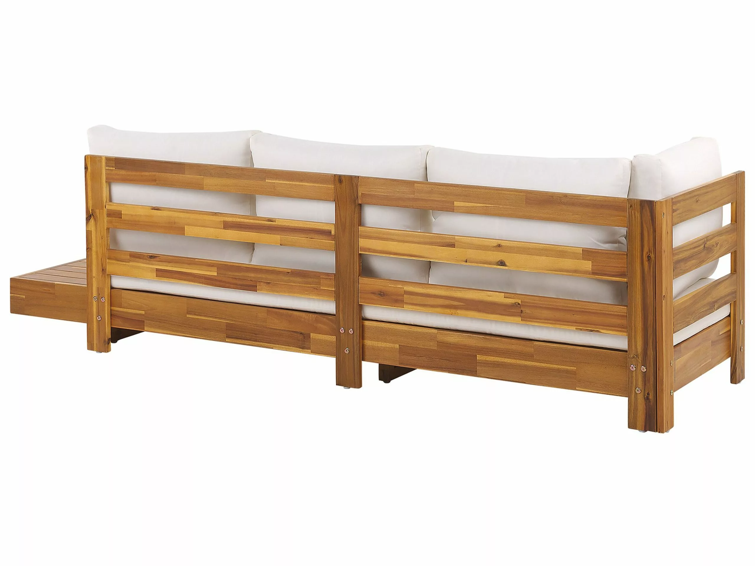 Beliani Loungeset 5-zits Acaciahout Wit Rechtszijdig MARETTIMO - Afbeelding 10