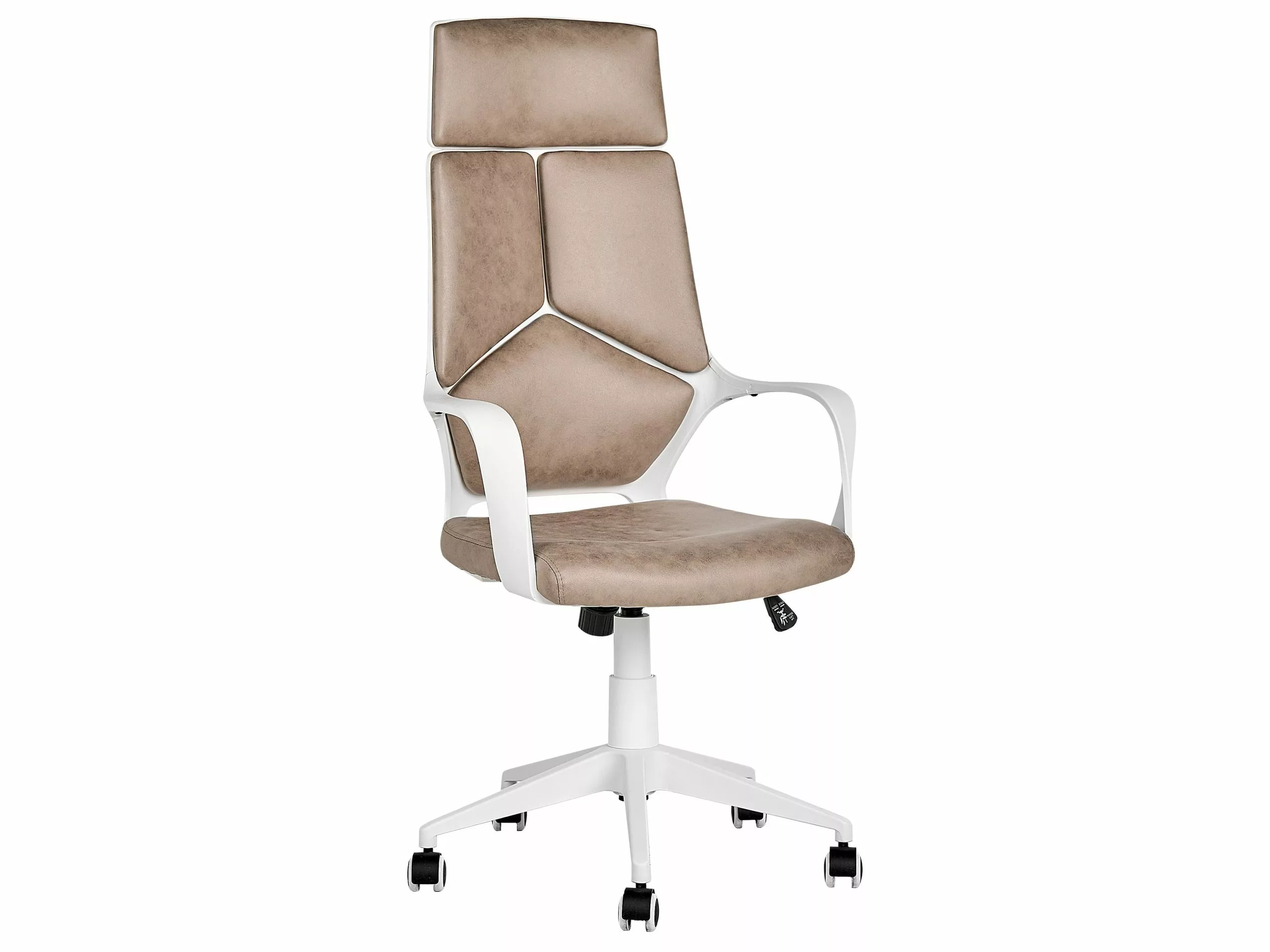 Beliani Bureaustoel Taupe En Wit DELIGHT 8 Beliani Bureaustoel Taupe En Wit DELIGHT - Afbeelding 6