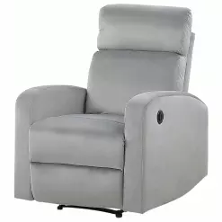 Beliani Handbediende Relaxfauteuil Fluweel Lichtgrijs VERDAL -Exporteren Stoelen Winkel undef src sa picid 835022 type whitesh image scaled