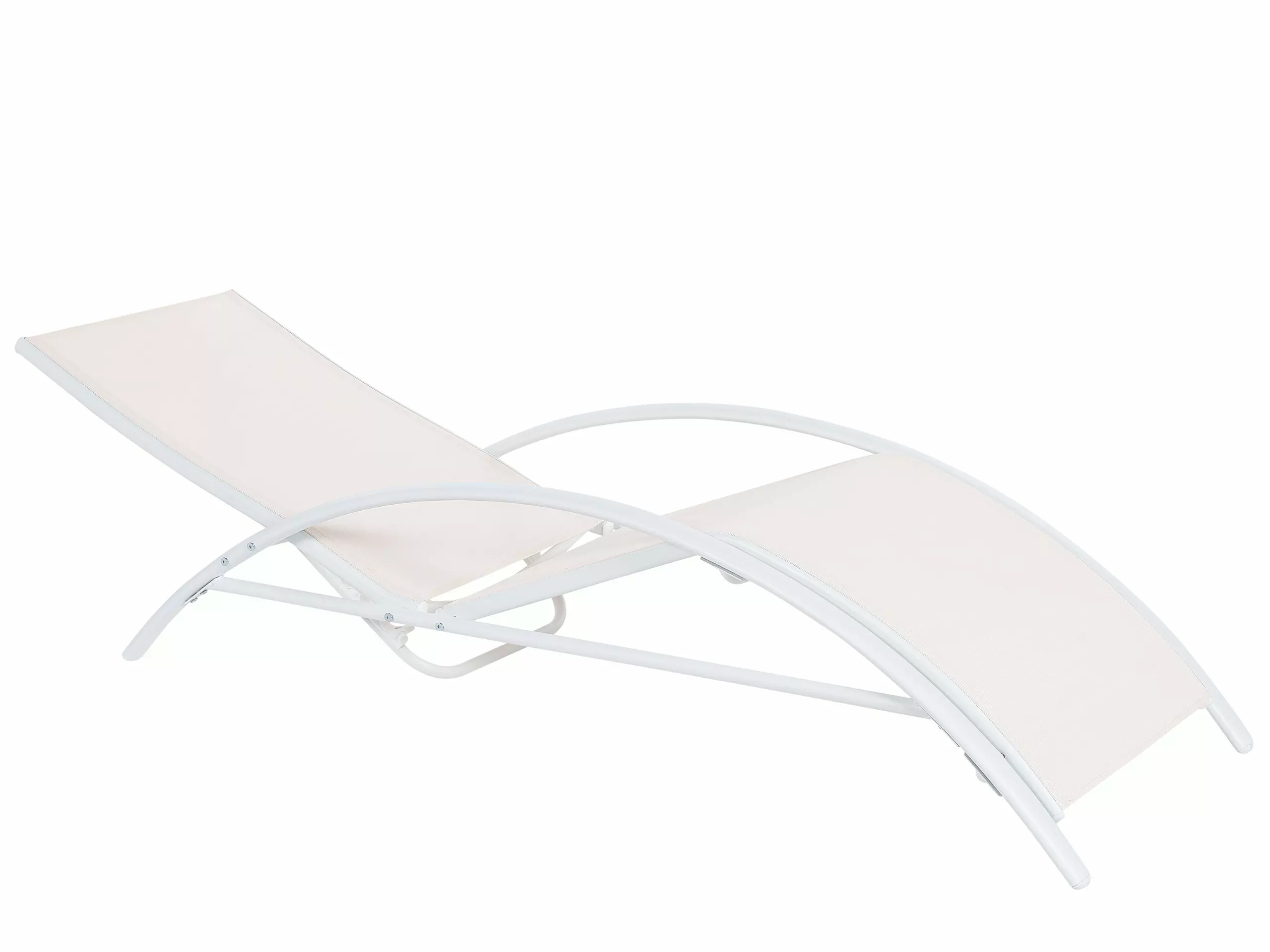 Beliani Ligstoel Verstelbaar Staal Beige GAETA 5 Beliani Ligstoel Verstelbaar Staal Beige GAETA - Afbeelding 3