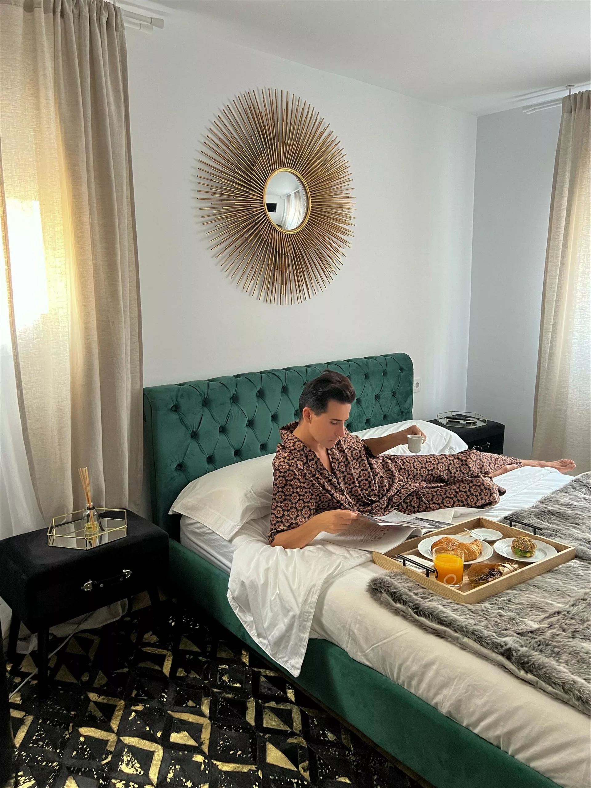 Beliani Bed Fluweel Groen In Diverse Formaten AVALLON - Afbeelding 3