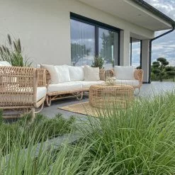 Beliani Loungeset 4-zits Rotan Natuurlijk/crèmewit DOLCEDO/LIMNI -Exporteren Stoelen Winkel undef src sa picid 836012 type whitesh image scaled