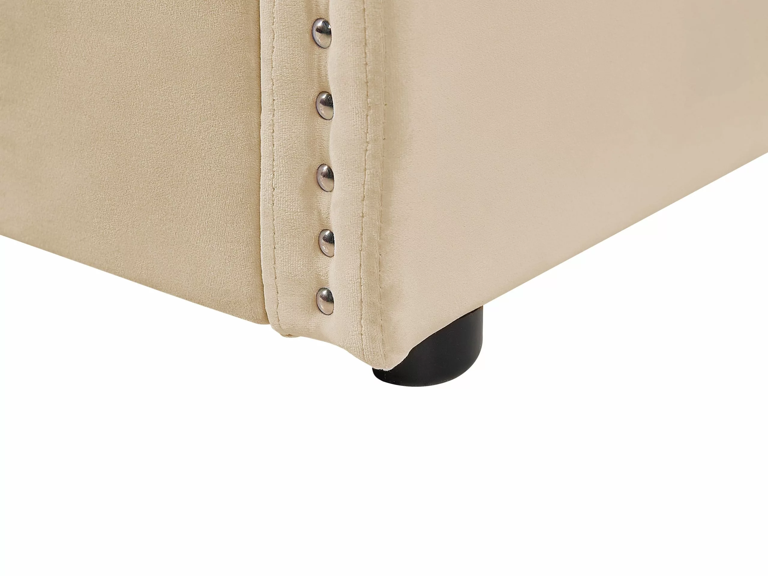 Beliani Slaapbank Fluweel 90 X 200 Cm Beige TORYES - Afbeelding 10