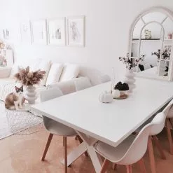 Beliani Eettafel Wit 180 X 100 Cm LISALA -Exporteren Stoelen Winkel undef src sa picid 837150 type whitesh image scaled