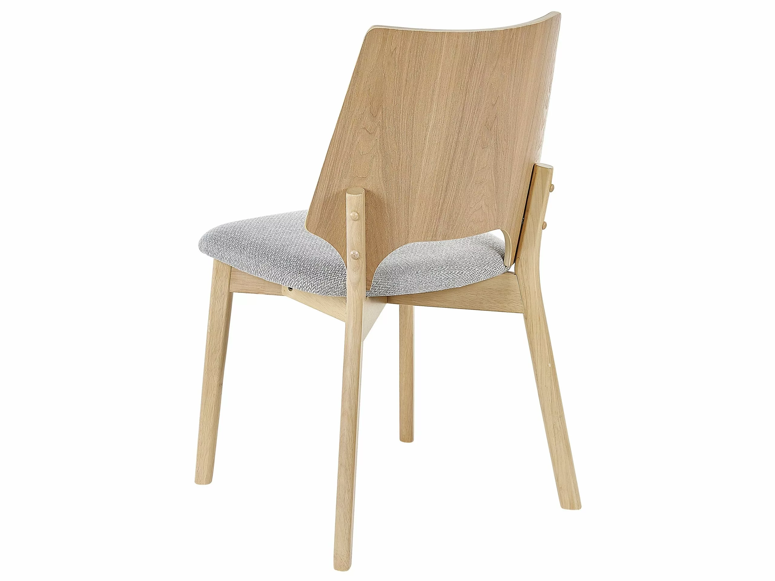 Beliani Eetkamerstoel Set Van 2 Lichthout Grijs ABEE - Afbeelding 6