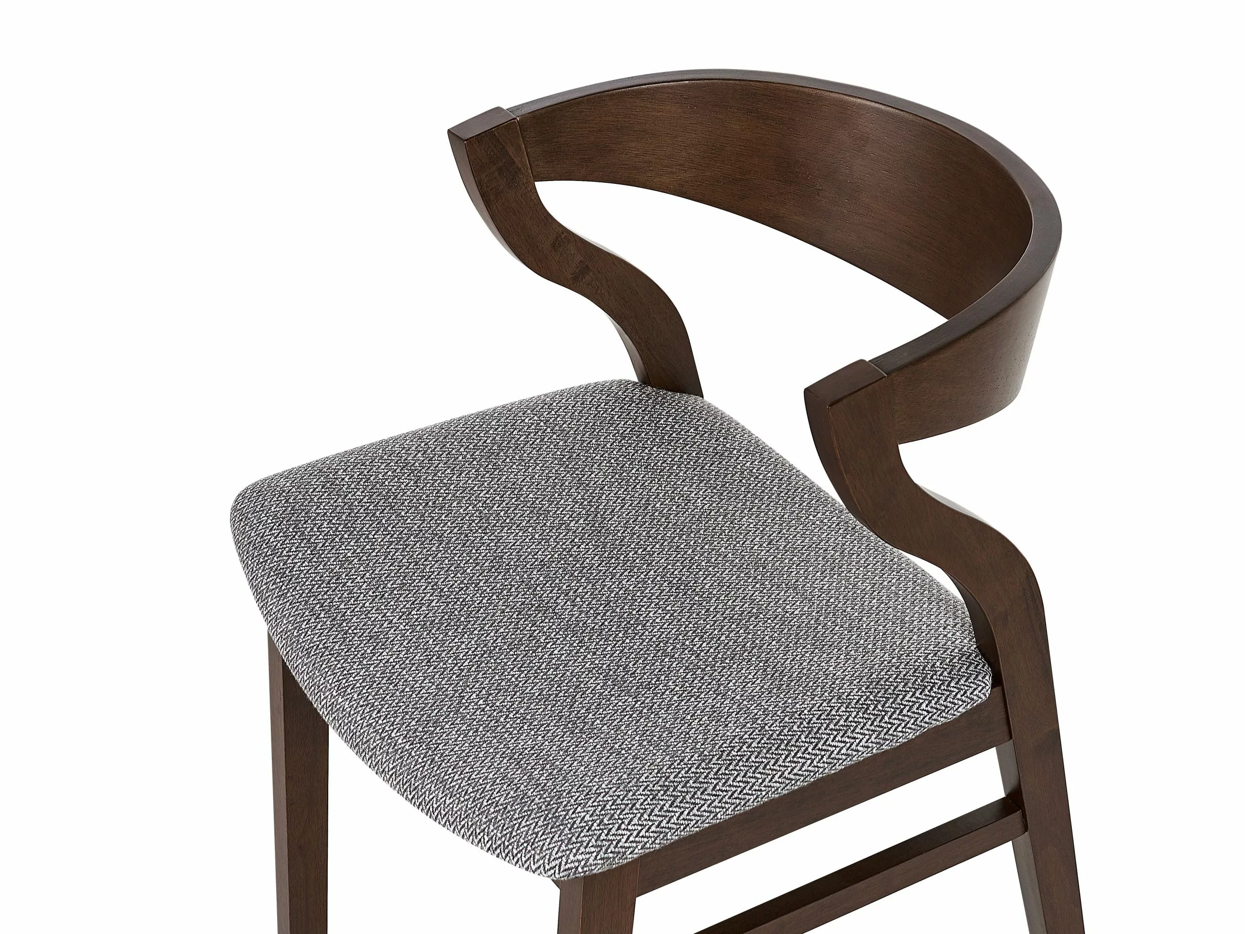 Beliani Eetkamerstoel Set Van 2 Donkerhout Grijs MAROA - Afbeelding 6