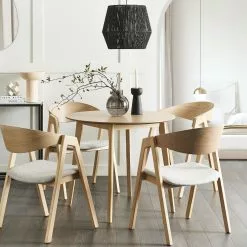 Beliani Eettafel Licht Hout ⌀ 90 Cm SANDY -Exporteren Stoelen Winkel undef src sa picid 837807 type color image 1 scaled