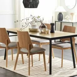 Beliani Eetkamerstoel Set Van 2 Lichthout Grijs ABEE -Exporteren Stoelen Winkel undef src sa picid 837812 type color image scaled