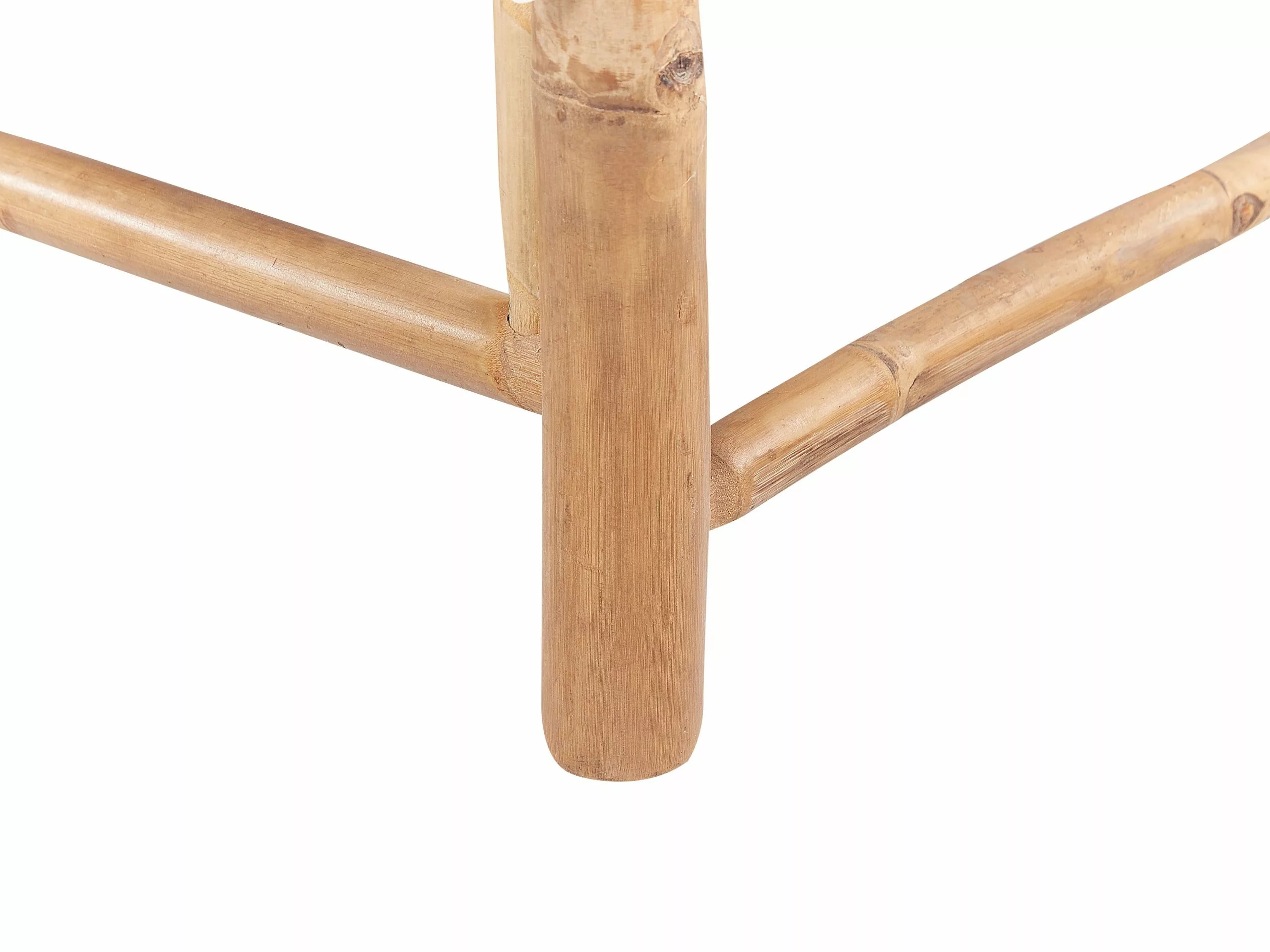 Beliani Ligstoel Bamboe Lichthout/creme LIGURE - Afbeelding 8