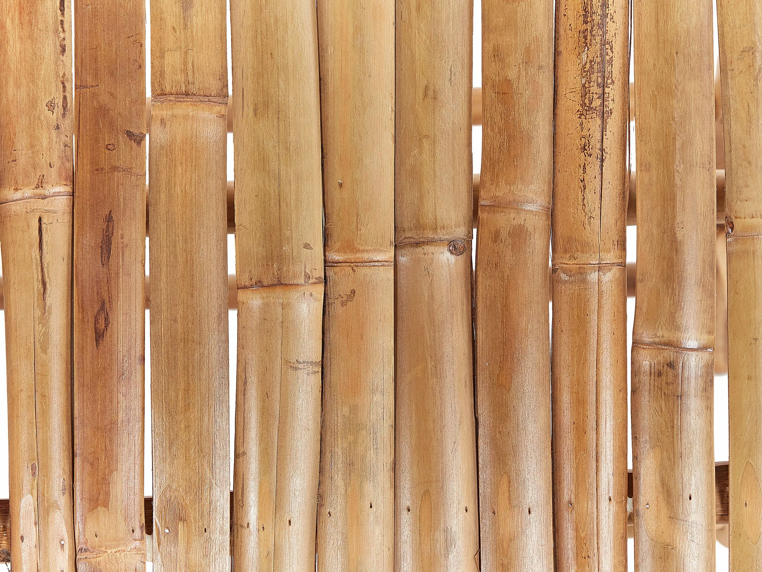 Beliani Ligstoel Bamboe Lichthout/creme LIGURE - Afbeelding 9