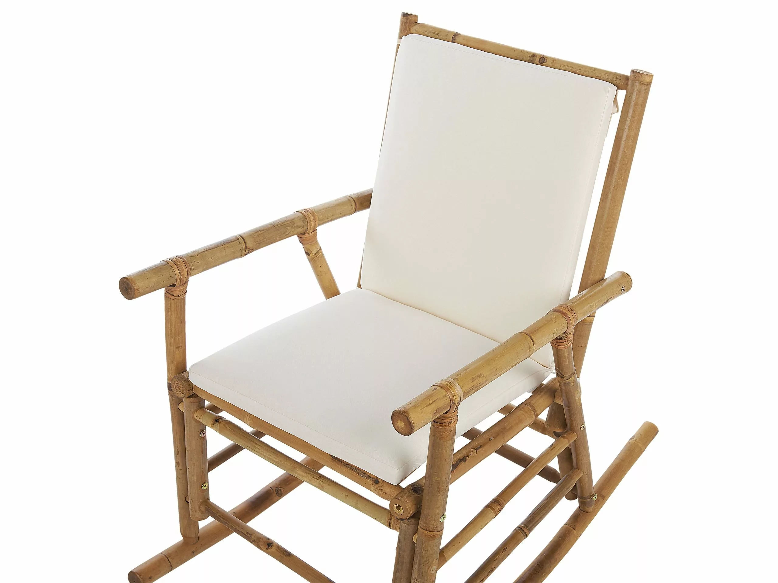 Beliani Schommelstoel Lichthout Gebroken Wit FRIGOLE - Afbeelding 4