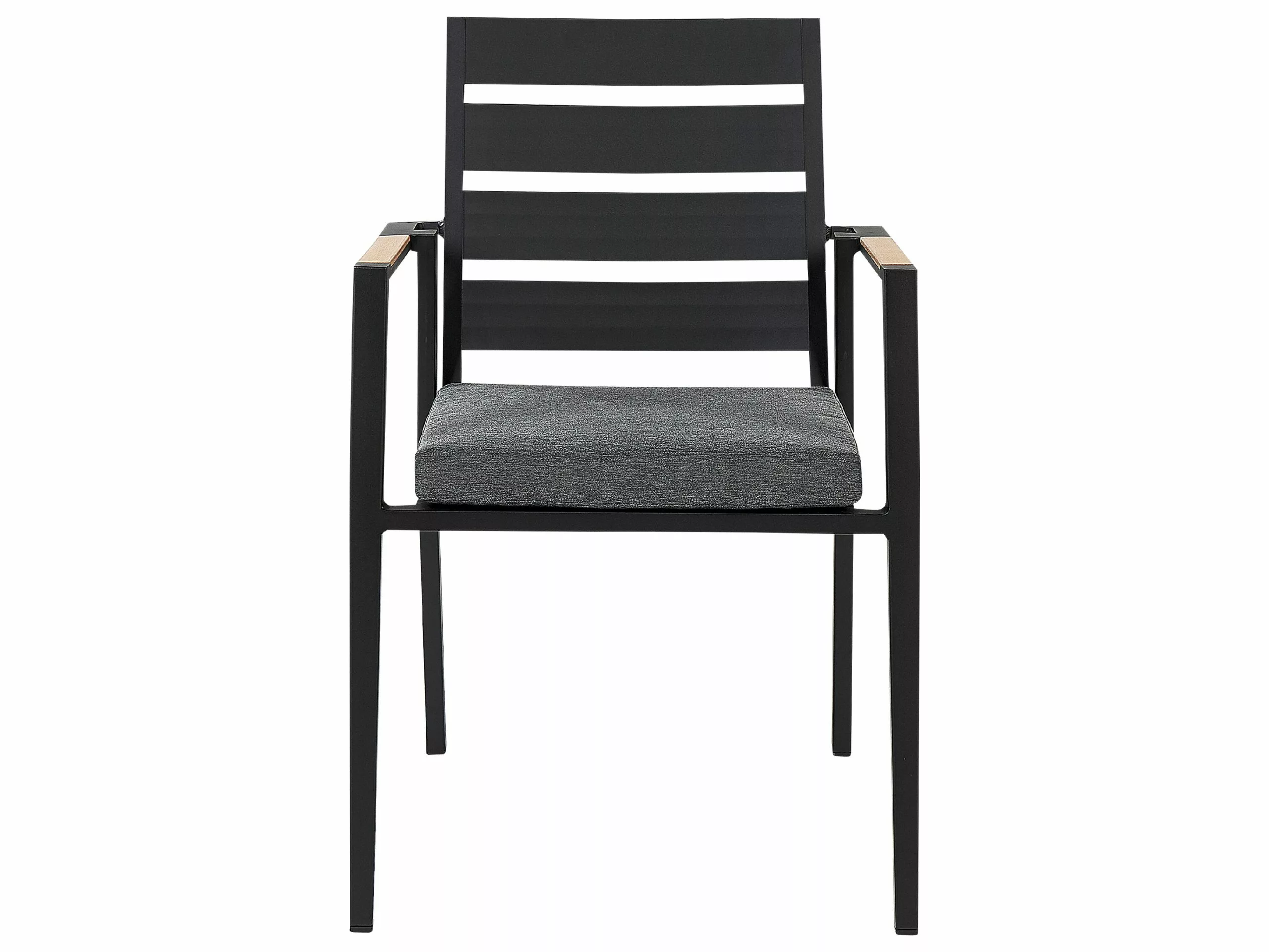 Beliani Tuinstoel Set Van 4 Aluminium Zwart TAVIANO 8 Beliani Tuinstoel Set Van 4 Aluminium Zwart TAVIANO - Afbeelding 6