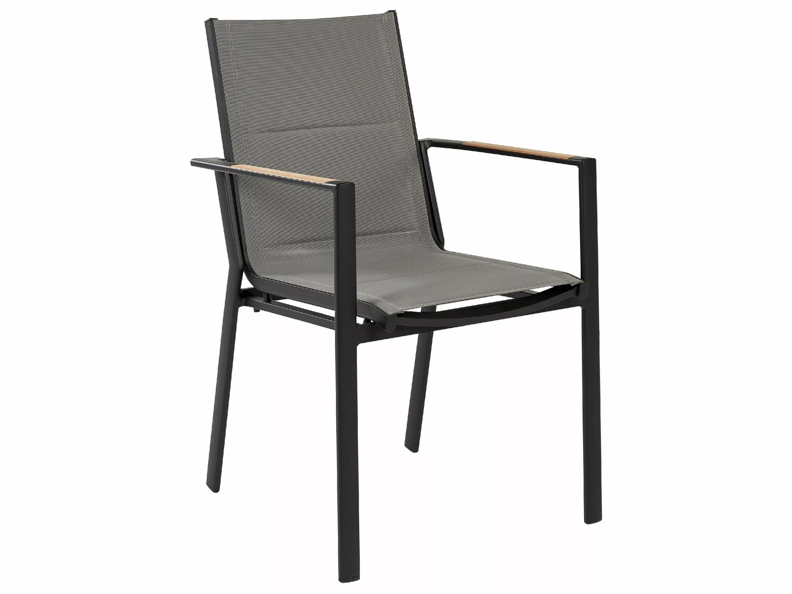 Beliani Tuinstoel Set Van 4 Aluminium Zwart BUSSETO - Afbeelding 4