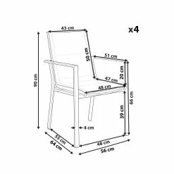 Beliani Tuinstoel Set Van 4 Aluminium Zwart BUSSETO -Exporteren Stoelen Winkel undef src sa picid 841747 type whitesh image scaled