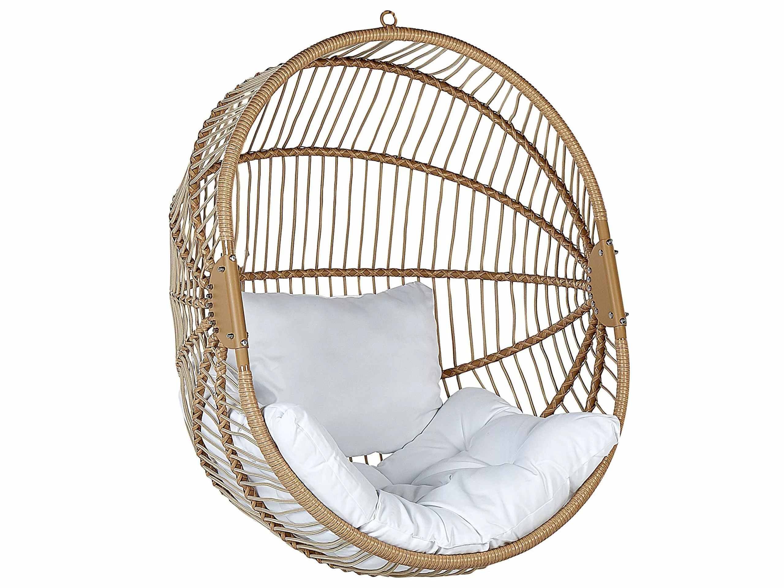 Beliani Schommelstoel Rotan Beige ACRI 8 Beliani Schommelstoel Rotan Beige ACRI - Afbeelding 6