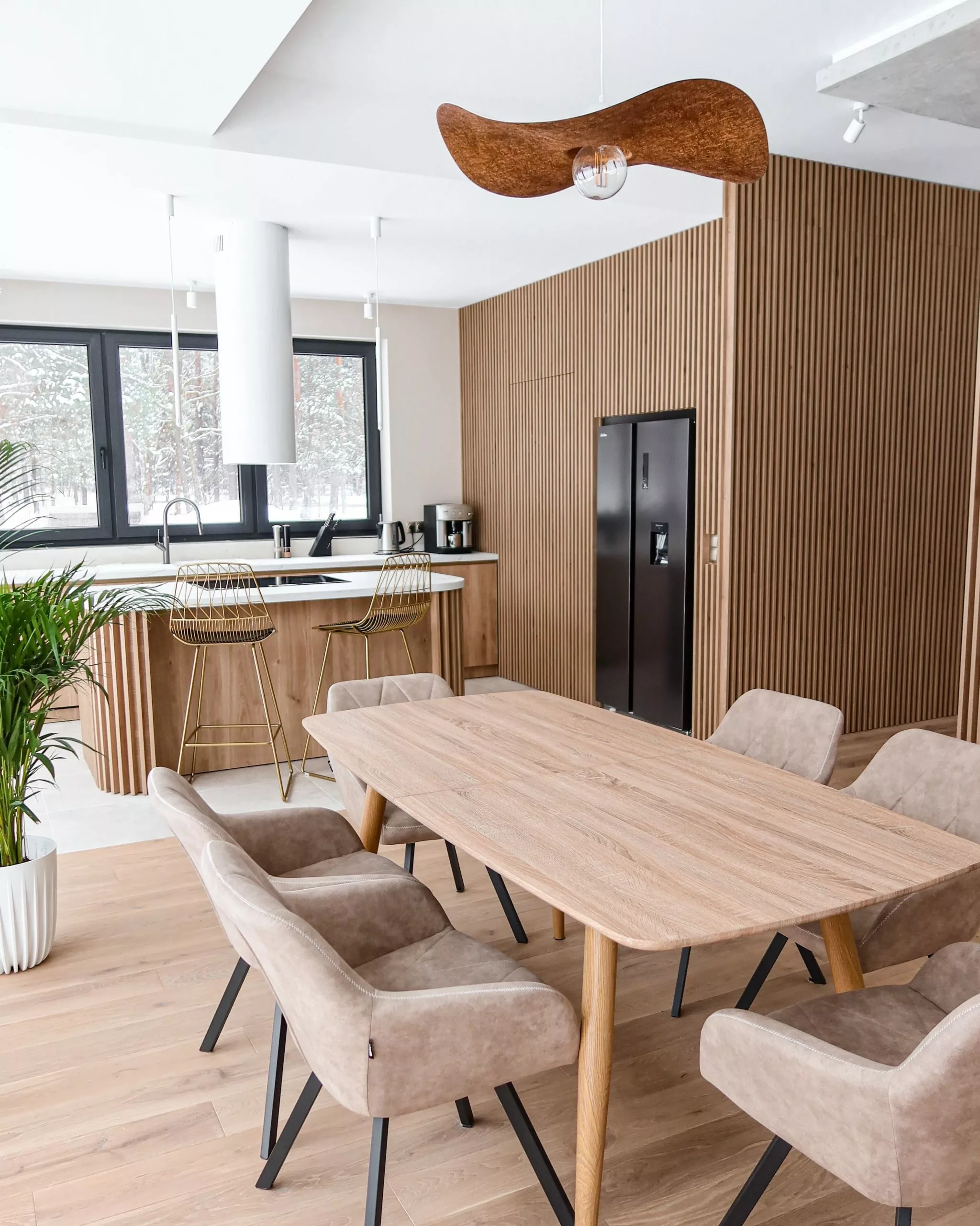 Beliani Eettafel Uitschuifbaar Lichtbruin 180 / 210 X 90 Cm HAGA - Afbeelding 3