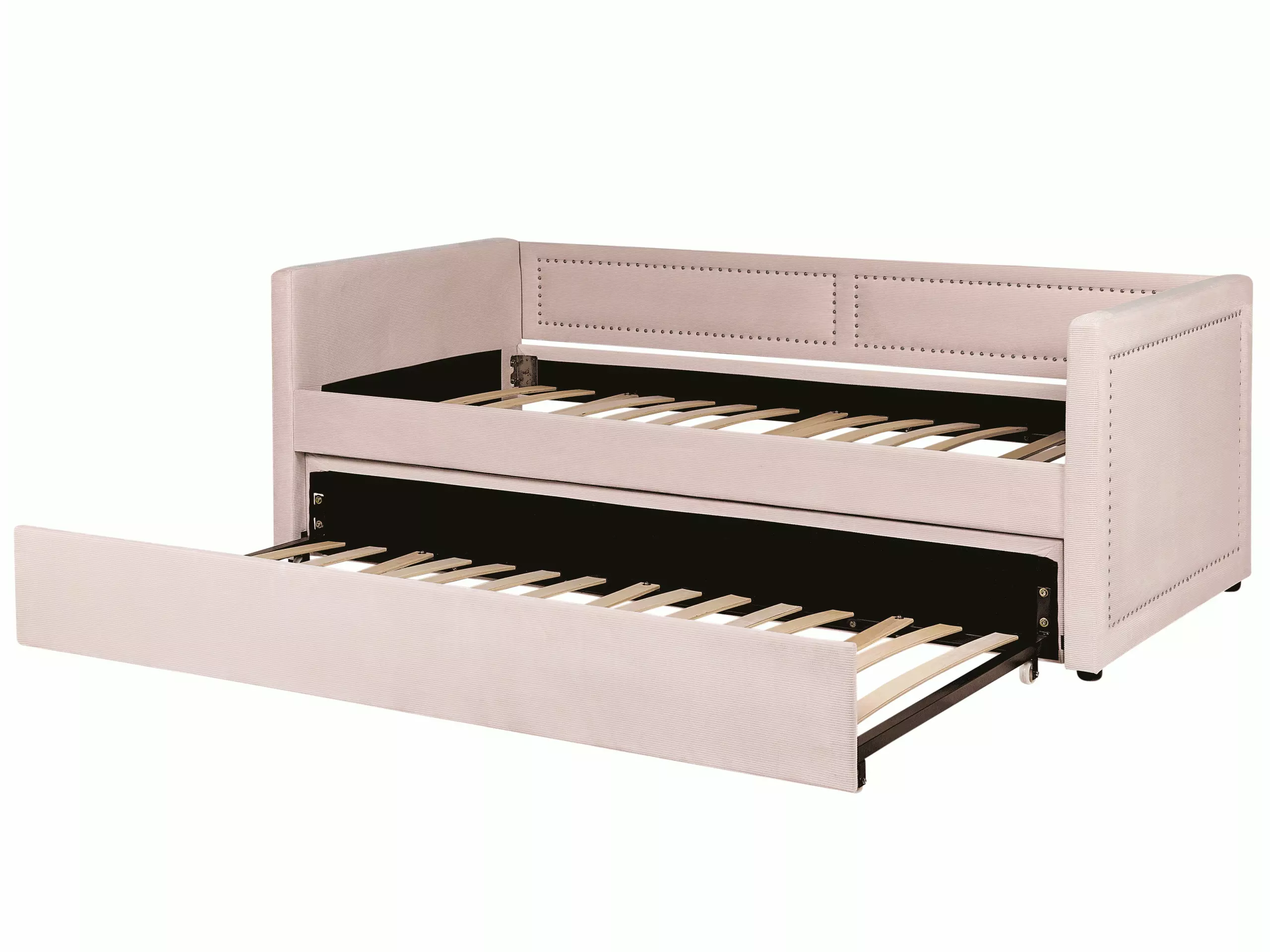 Beliani Bedbank Corduroy Roze 90 X 200 Cm MIMIZAN - Afbeelding 4