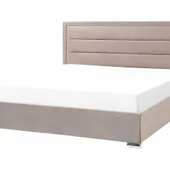 Beliani Bed Met Opbergruimte Fluweel Taupe ROUEN Verschillende Maten -Exporteren Stoelen Winkel undef src sa picid 843851 type whitesh image scaled