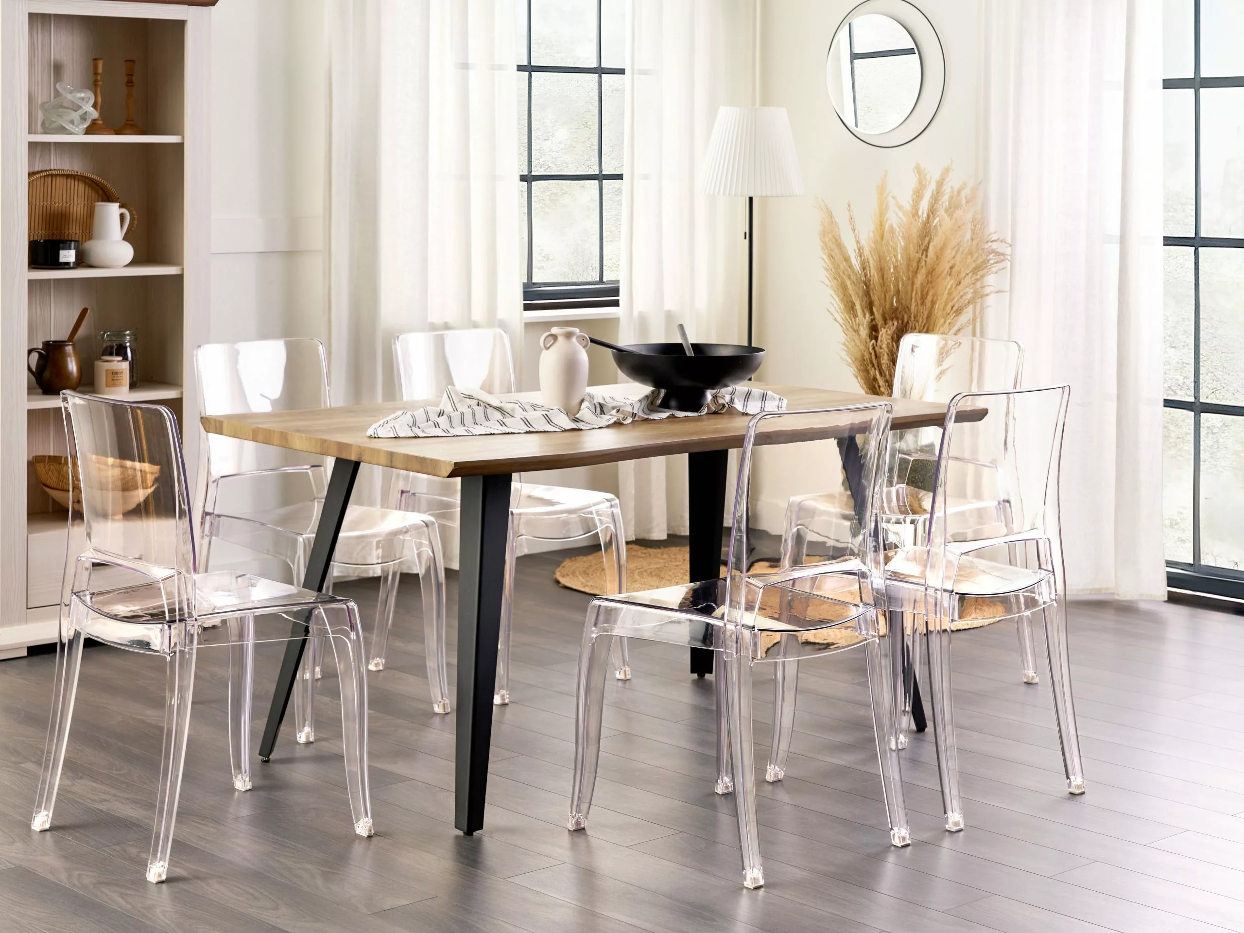 Beliani Eetkamerstoel Set Van 2 Kunststof Transparant WESTBRIDGE - Afbeelding 2