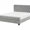 Beliani Waterbed Fluweel Lichtgrijs AVALLON Verschillende Maten -Exporteren Stoelen Winkel undef src sa picid 846694 type whitesh image