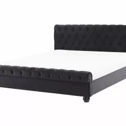 Beliani Waterbed Fluweel Zwart AVALLON Verschillende Maten