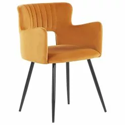 Beliani Eetkamerstoel Set Van 2 Fluweel Oranje SANILAC -Exporteren Stoelen Winkel undef src sa picid 847094 type whitesh image scaled