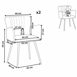 Beliani Eetkamerstoel Set Van 2 Fluweel Oranje SANILAC -Exporteren Stoelen Winkel undef src sa picid 847124 type whitesh image scaled