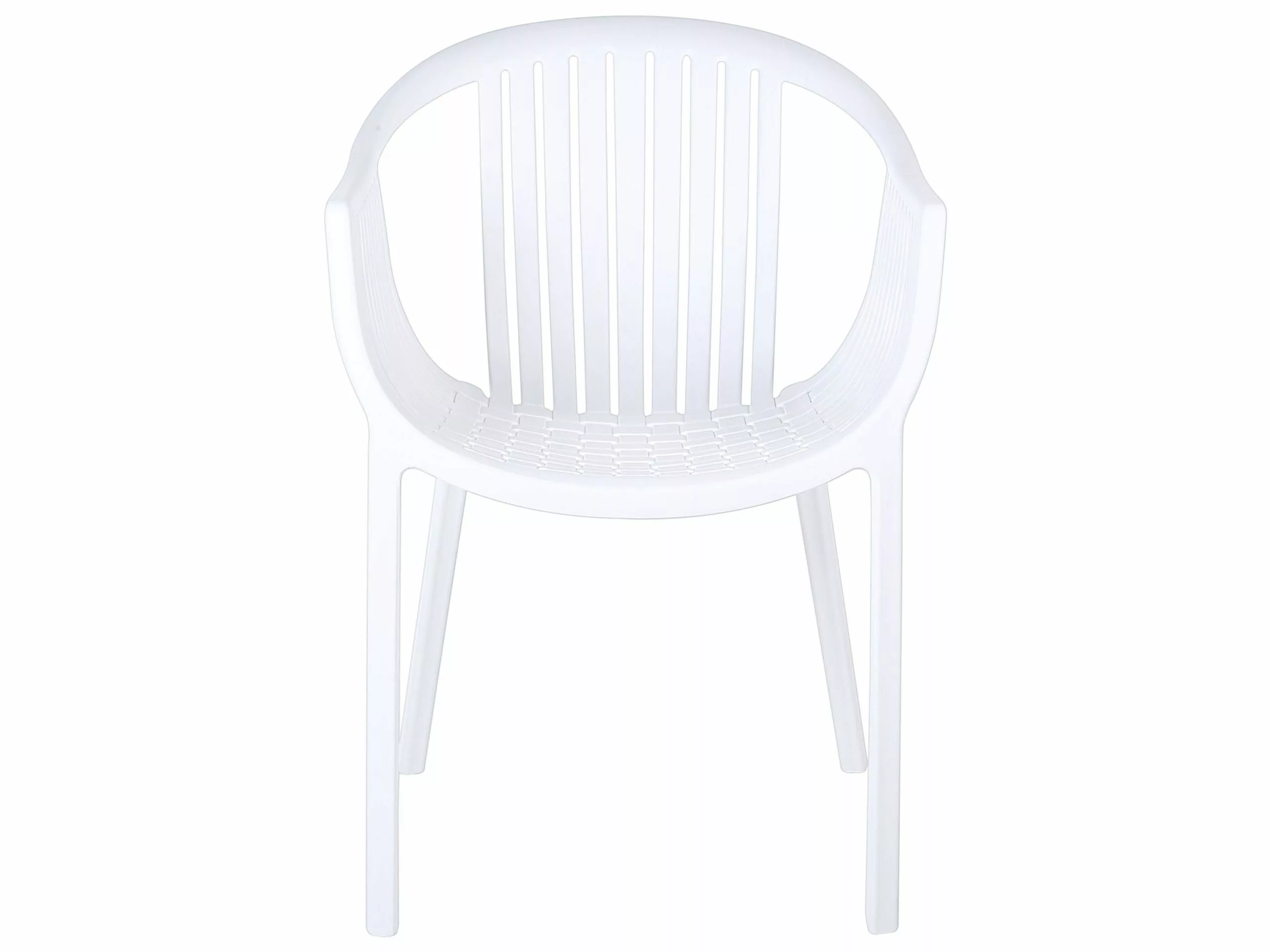 Beliani Tuinstoel Set Van 4 Kunststof Wit NAPOLI 6 Beliani Tuinstoel Set Van 4 Kunststof Wit NAPOLI - Afbeelding 4