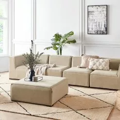 Beliani Loungeset 4-zits Stof Beige AREZZO -Exporteren Stoelen Winkel undef src sa picid 848089 type whitesh image scaled