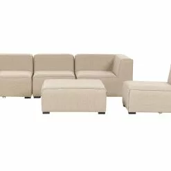 Beliani Loungeset 4-zits Stof Beige AREZZO -Exporteren Stoelen Winkel undef src sa picid 848095 type whitesh image scaled