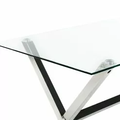 Beliani Eettafel Glas Zilver 130 X 170 Cm FLORIN -Exporteren Stoelen Winkel undef src sa picid 850532 type whitesh image scaled