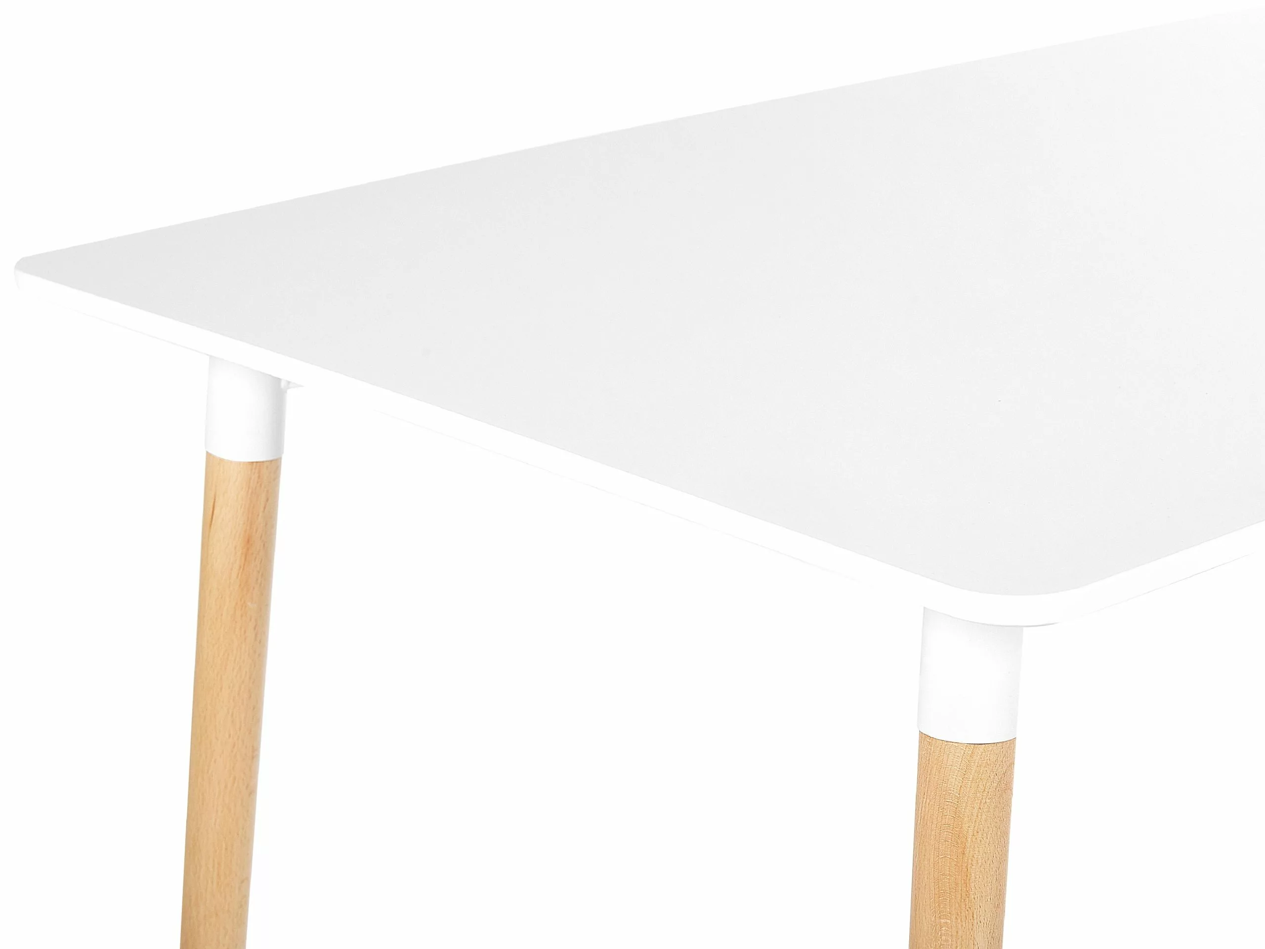Beliani Eettafel Lichthout/wit 120 X 80 Cm NEWBERRY - Afbeelding 4