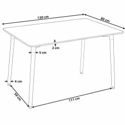 Beliani Eettafel Lichthout/wit 120 X 80 Cm NEWBERRY -Exporteren Stoelen Winkel undef src sa picid 850674 type whitesh image scaled
