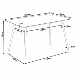 Beliani Eettafel Glas Marmer/goud 120 X 70 Cm MULGA -Exporteren Stoelen Winkel undef src sa picid 850684 type whitesh image scaled