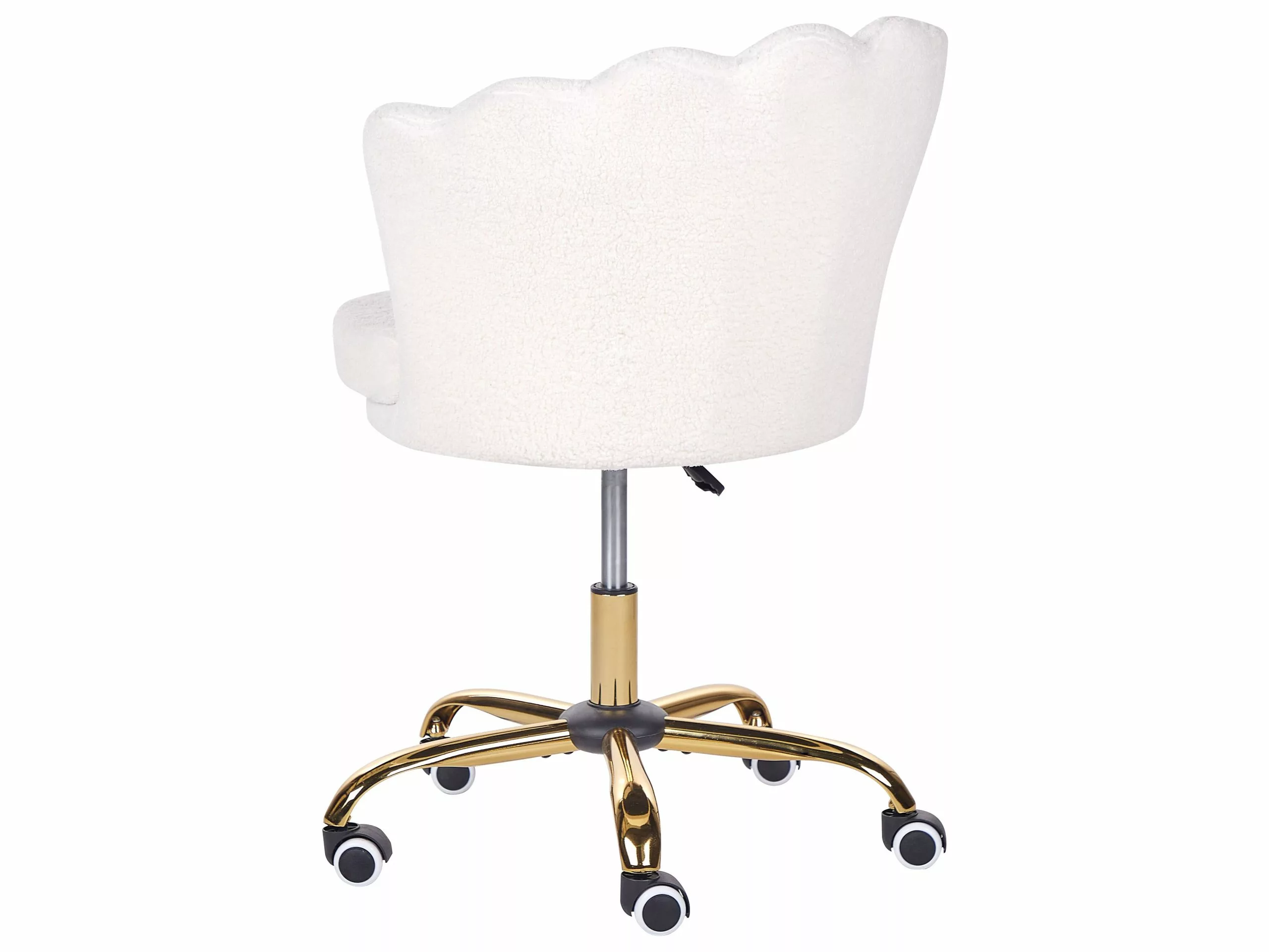 Beliani Bureaustoel Bouclé Wit MONTICELLO II - Afbeelding 6