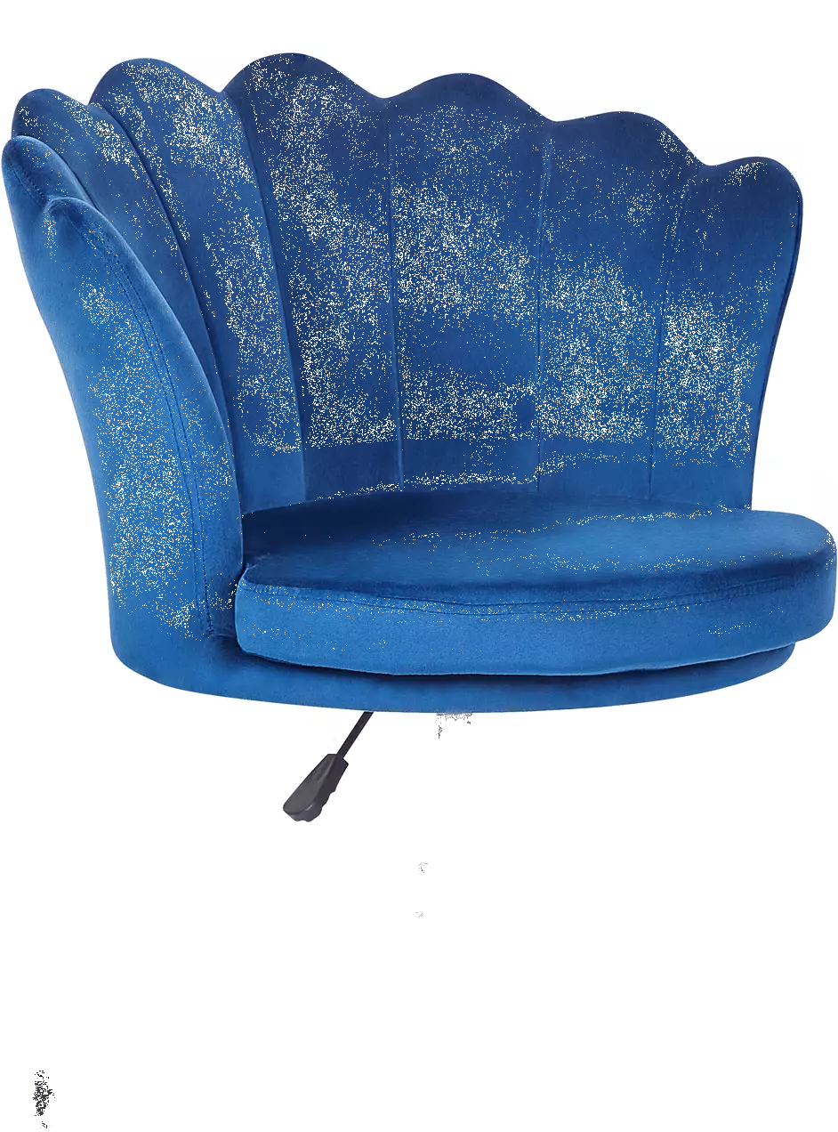 Beliani Bureaustoel Fluweel Blauw MONTICELLO 5 Beliani Bureaustoel Fluweel Blauw MONTICELLO - Afbeelding 3