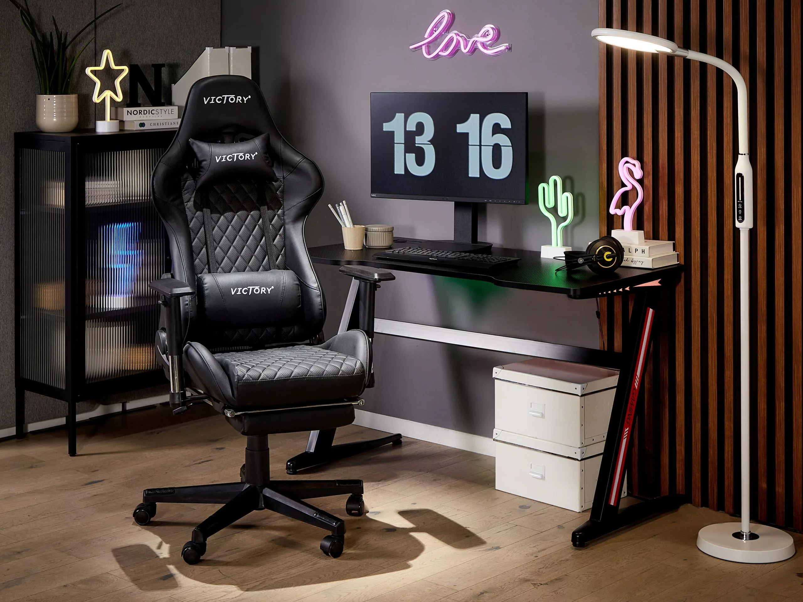 Beliani Gamestoel Kunstleer Zwart VICTORY 5 Beliani Gamestoel Kunstleer Zwart VICTORY - Afbeelding 3