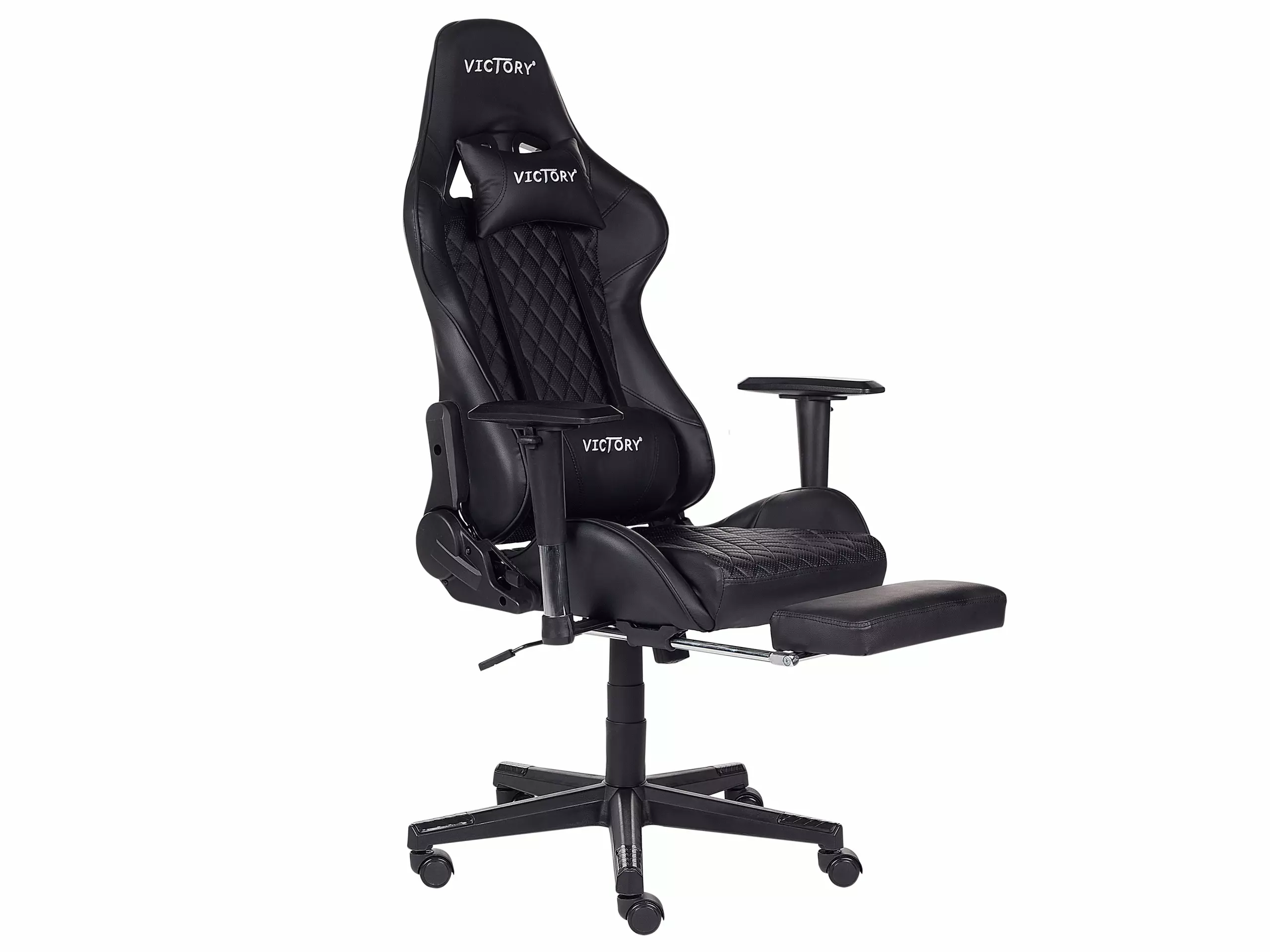 Beliani Gamestoel Kunstleer Zwart VICTORY 6 Beliani Gamestoel Kunstleer Zwart VICTORY - Afbeelding 4