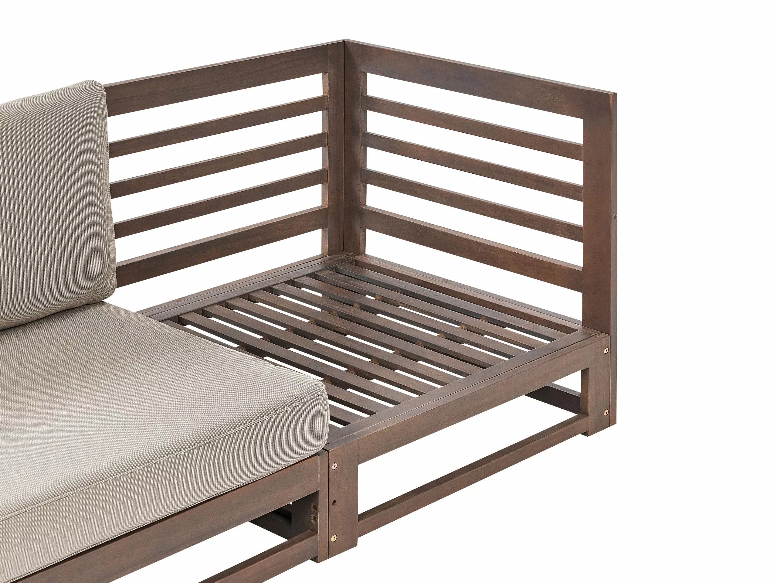 Beliani Tuinbank 3-zits Gecertificeerd Acaciahout Donkerbruin TRANI - Afbeelding 3